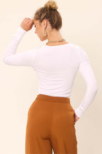 Front Cut Out Stretch Top