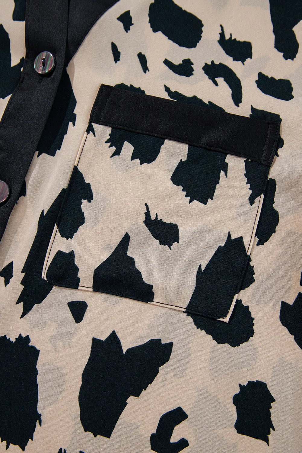 Cow Pattern Button Up Pajama Set