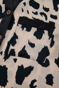 Cow Pattern Button Up Pajama Set
