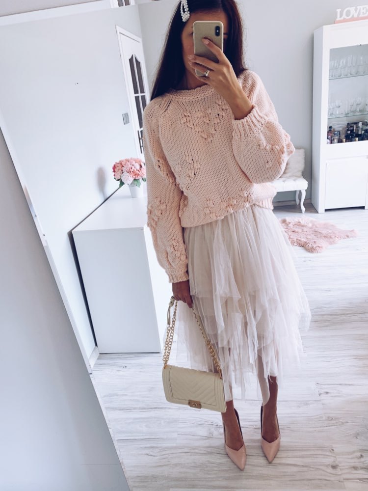 Posh Heart Pom Pom Sweater