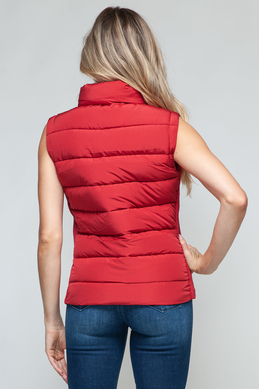 Love Red Zip Up Vest with Pockets