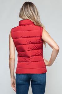 Love Red Zip Up Vest with Pockets
