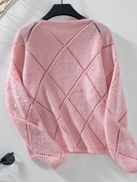 Triangle Round Neck Knit Top