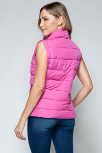 Be Mine Pink Puffer Vest with Pockets