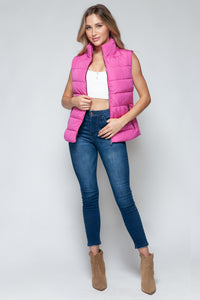 Be Mine Pink Puffer Vest with Pockets