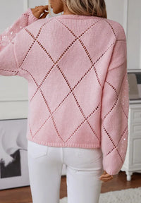 Triangle Round Neck Knit Top