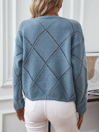 Triangle Round Neck Knit Top
