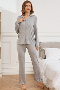 Cozy Button Up Casual Pajama Set