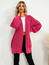 Pink Long Open Cardigan