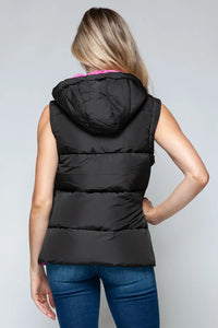 Posh Black and Pink Hooded Vest
