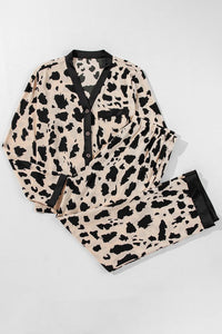 Cow Pattern Button Up Pajama Set