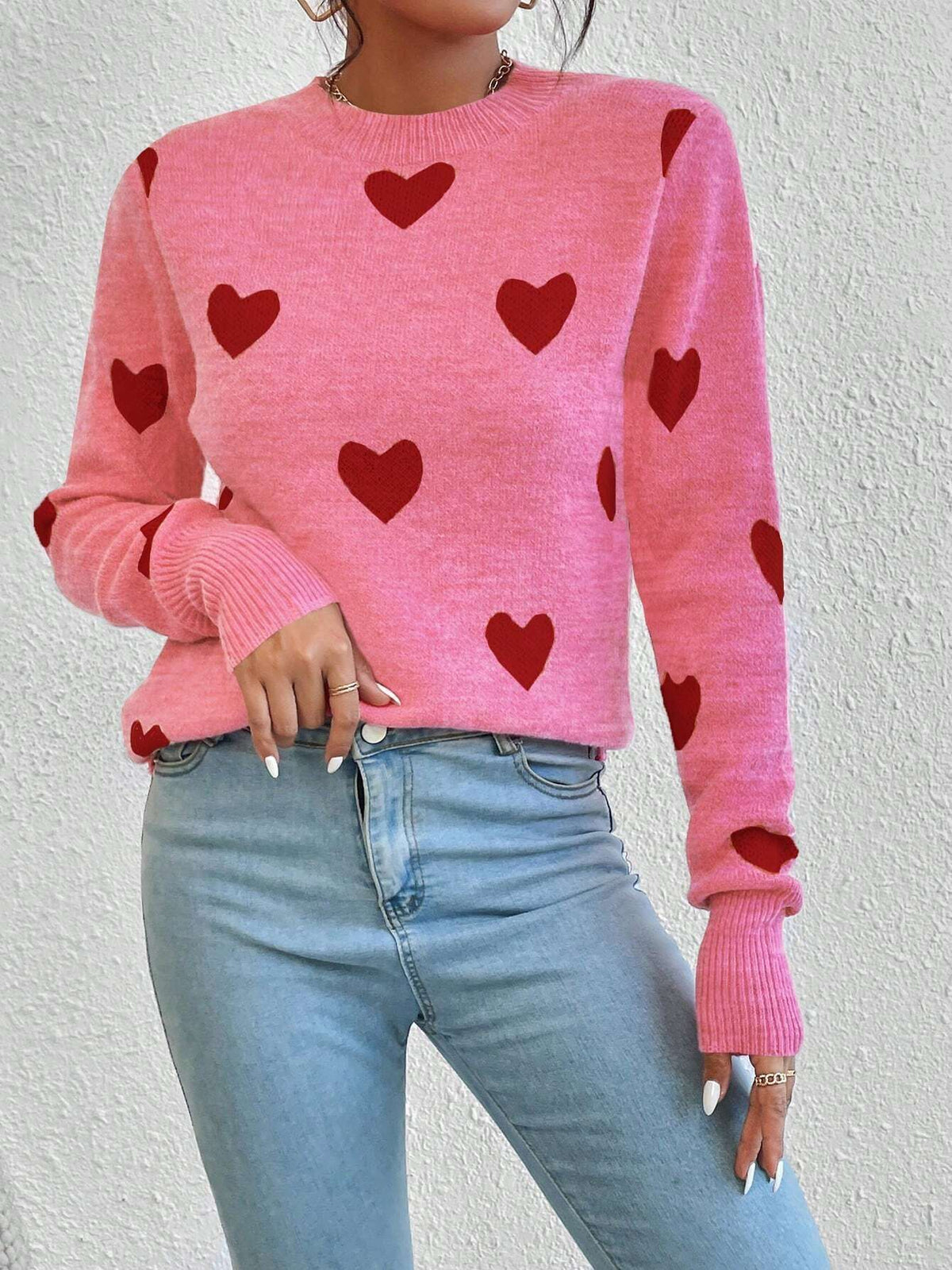 Red Heart Jacquard Sweater