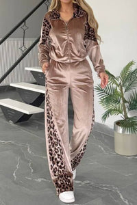 Posh Leopard Jumpsuit Set