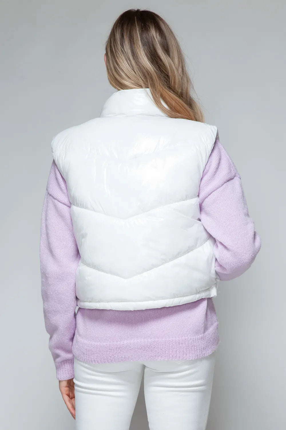 Snow White Shiny Quilted Vest