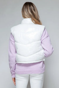 Snow White Shiny Quilted Vest