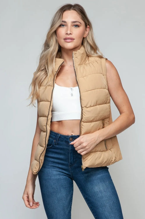 Iced Coffee Pocket Puffer Vest