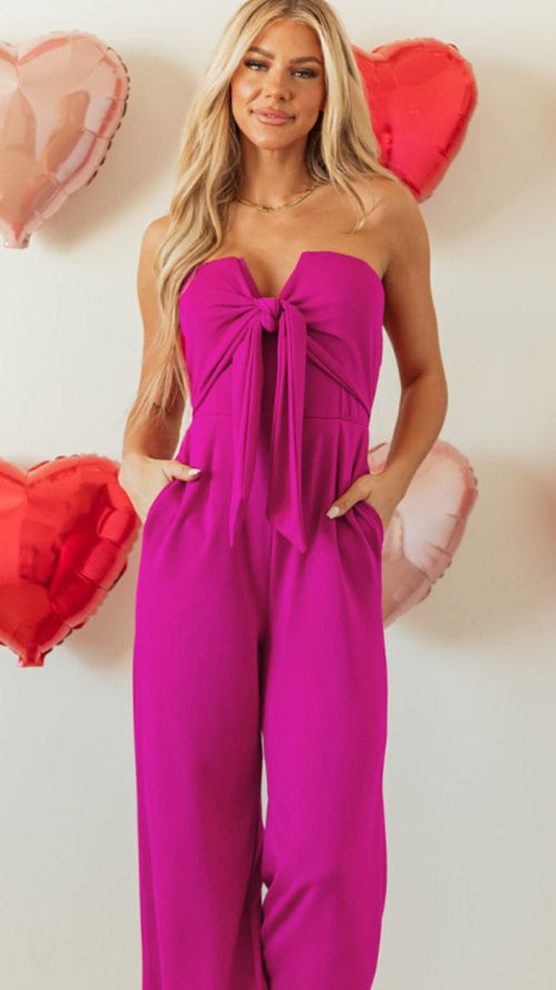 Tied Tube Wide Leg Jumpsuit