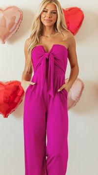 Tied Tube Wide Leg Jumpsuit