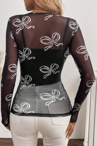 Posh Bow Long Sleeve Top