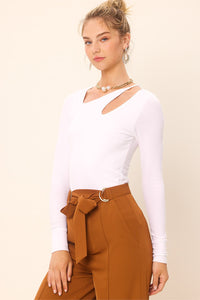 Front Cut Out Stretch Top