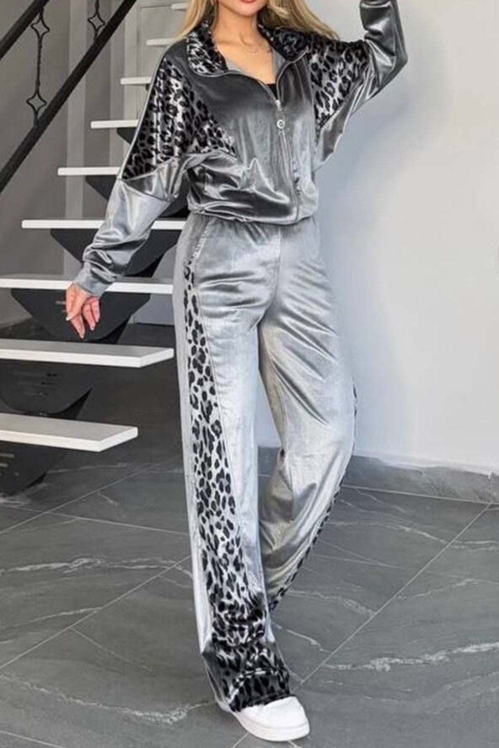Posh Leopard Jumpsuit Set