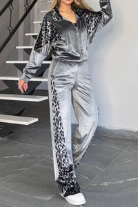 Posh Leopard Jumpsuit Set
