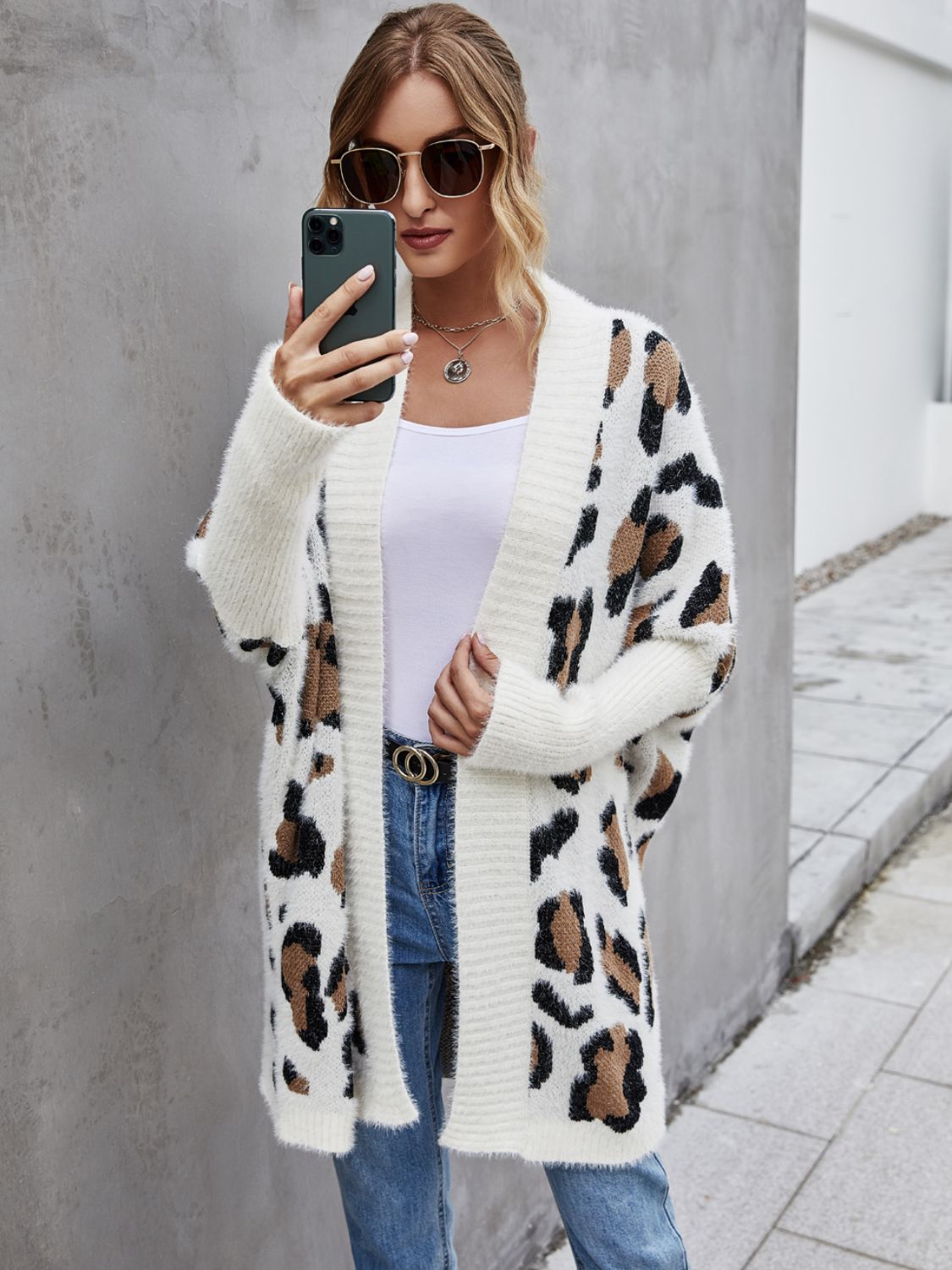 Posh Fuzzy Leopard Cardigan