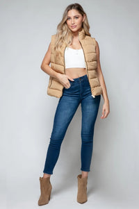 Iced Coffee Pocket Puffer Vest