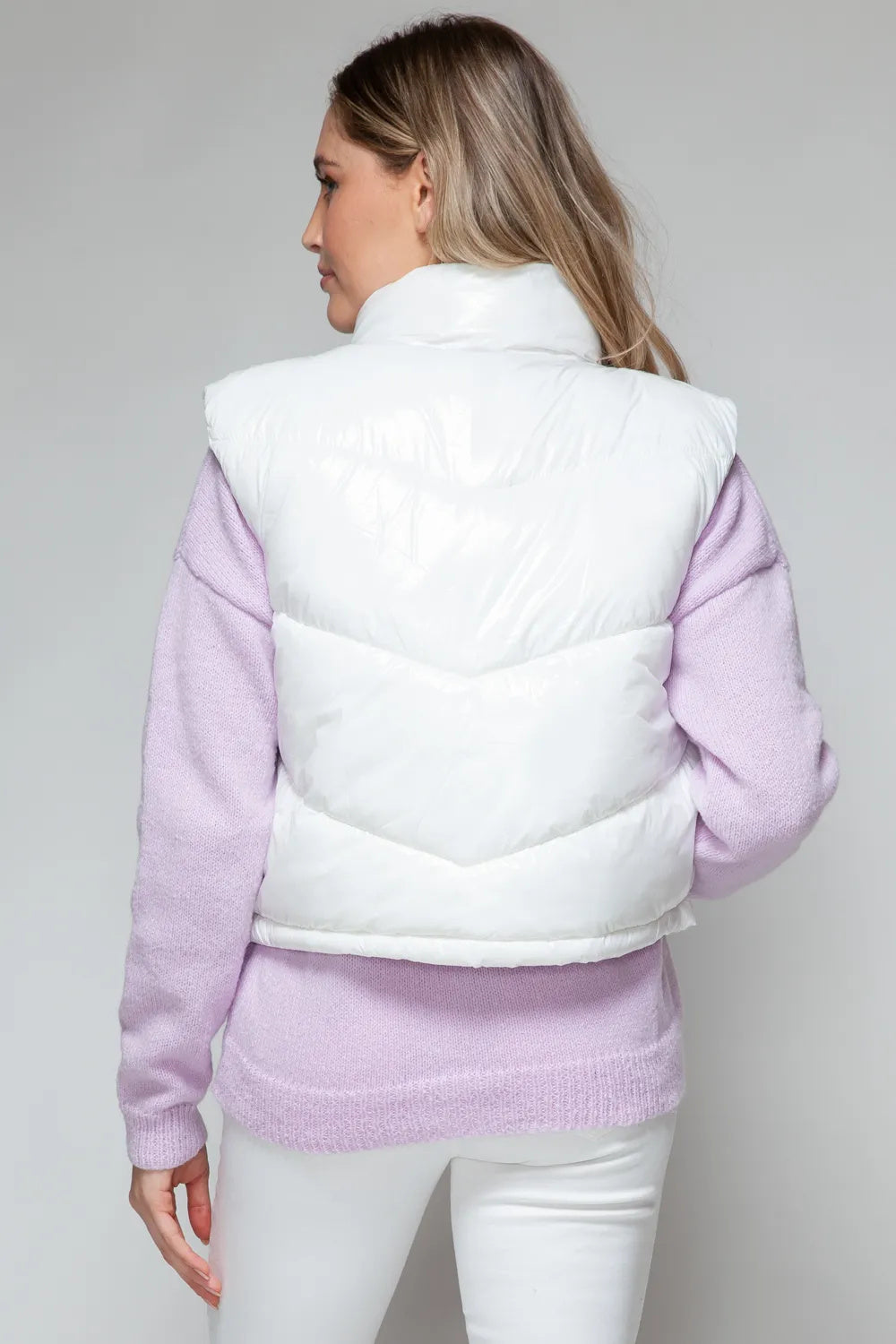 Snow White Shiny Quilted Vest