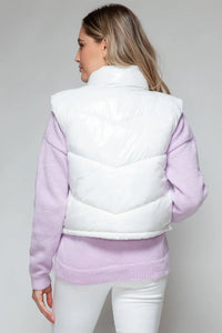 Snow White Shiny Quilted Vest