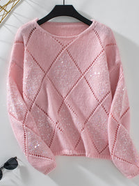 Triangle Round Neck Knit Top