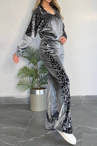 Posh Leopard Jumpsuit Set