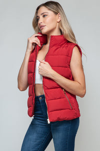 Love Red Zip Up Vest with Pockets