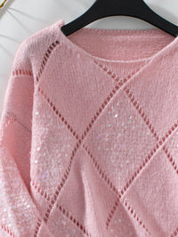Triangle Round Neck Knit Top