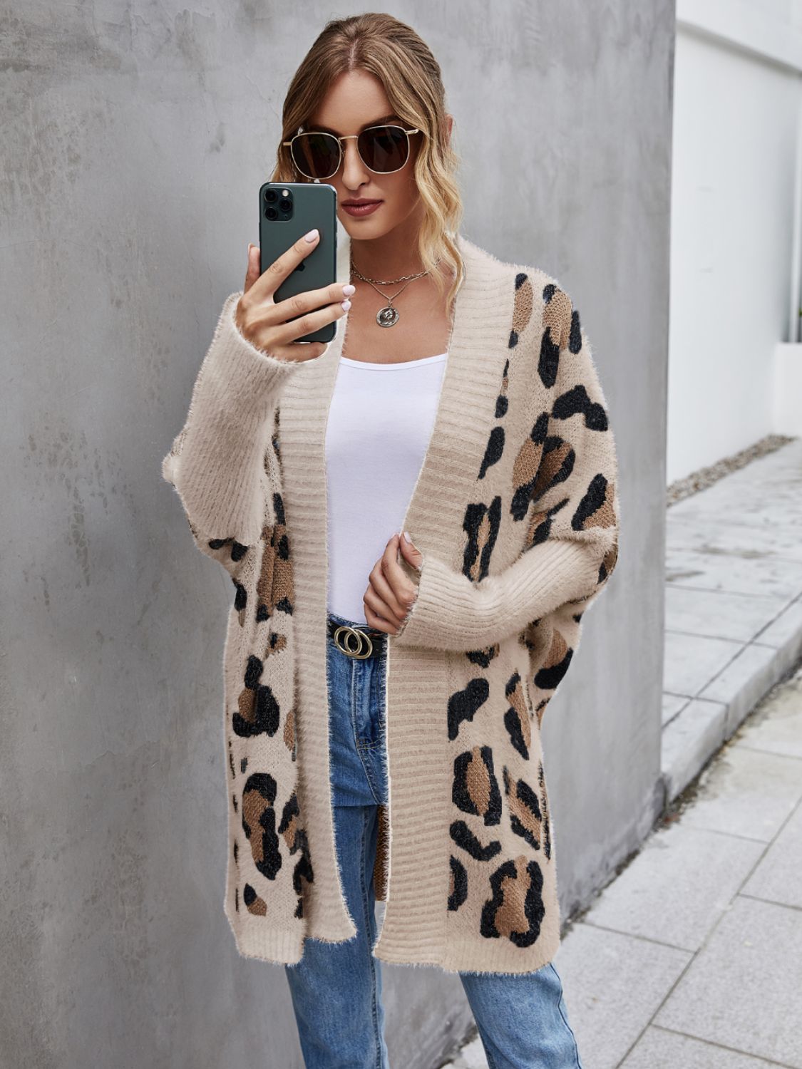 Posh Fuzzy Leopard Cardigan