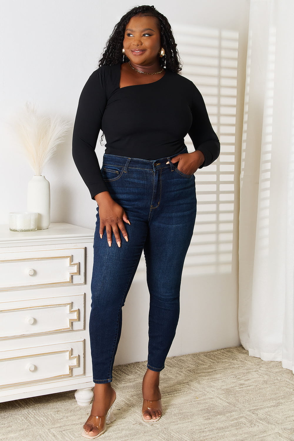 Bae Asymmetrical Long Sleeve Top
