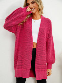 Pink Long Open Cardigan