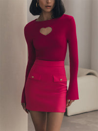 Heart Long Sleeve Flare Top