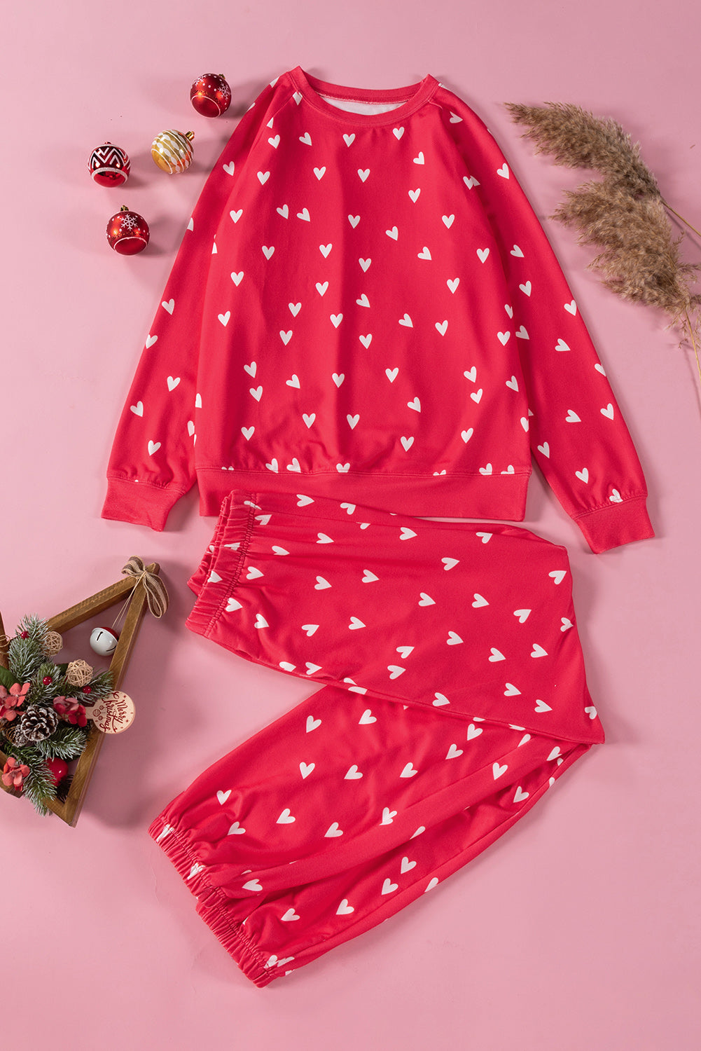 Posh White Heart Loungewear Set