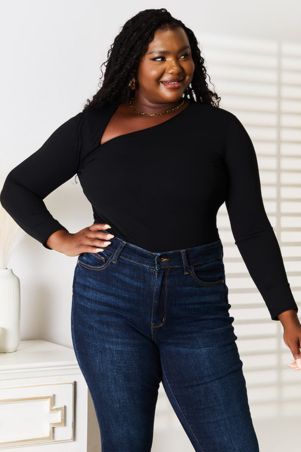 Bae Asymmetrical Long Sleeve Top