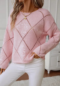 Triangle Round Neck Knit Top