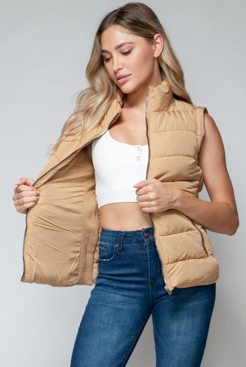 Iced Coffee Pocket Puffer Vest