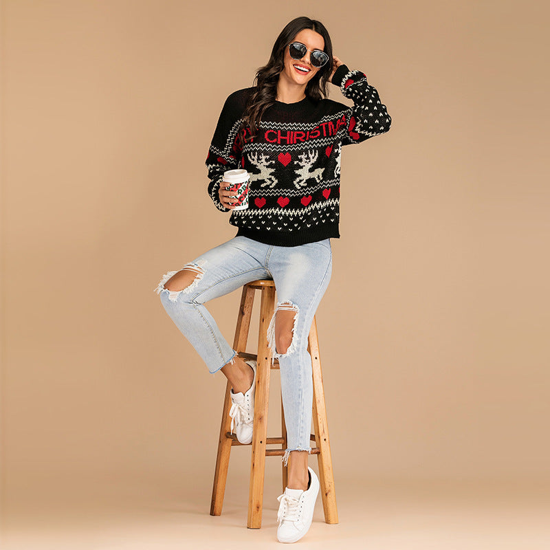 Merry Christmas Reindeer Pullover Sweater