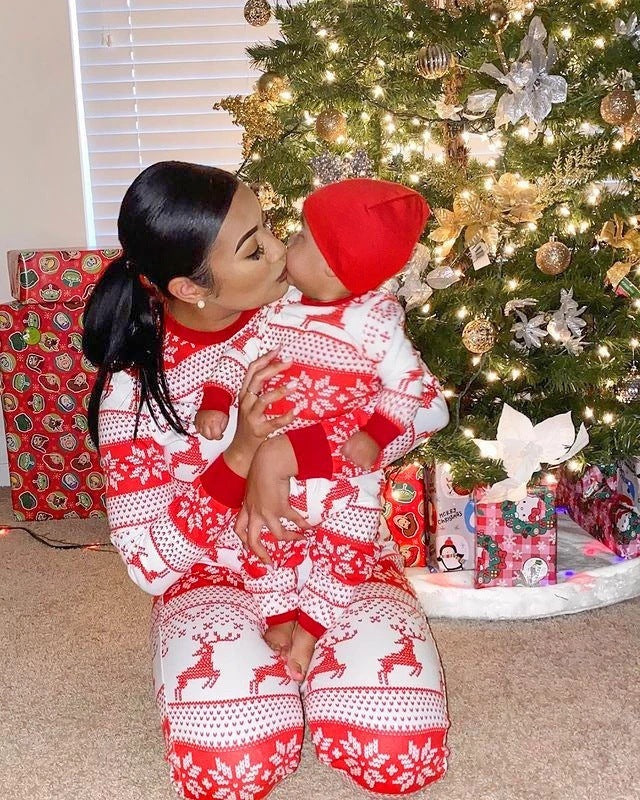 Red and White Matching Family Christmas Pajamas