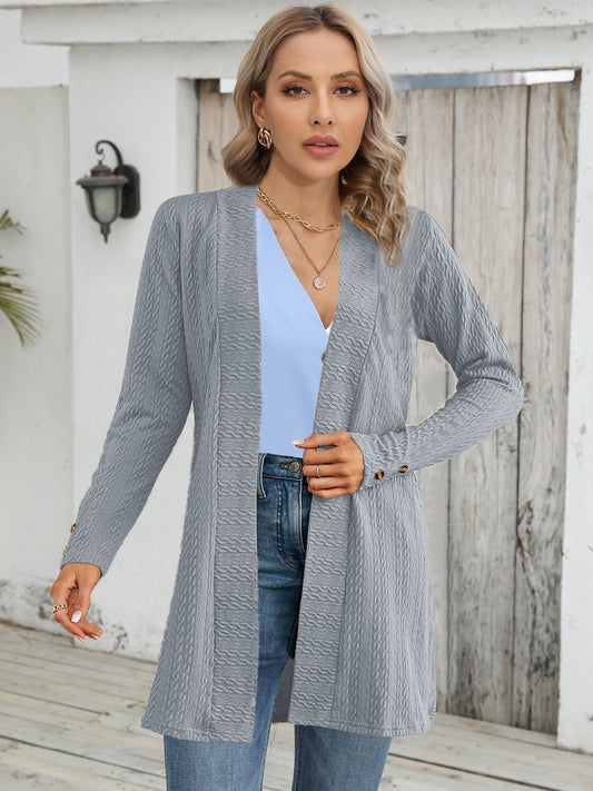 Women's Grey Long Sleeve Cardigan