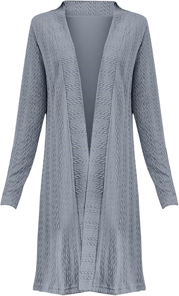 Women's Grey Long Sleeve Cardigan