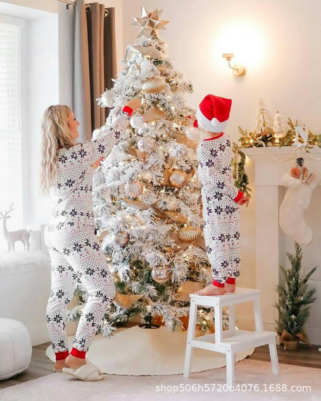 Black and White Matching Family Pajamas