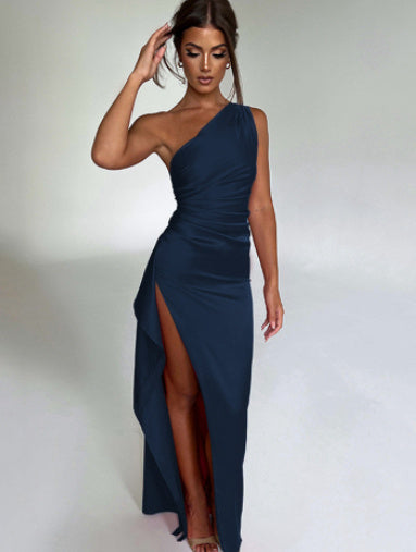 Sexy One-Shoulder Elegant Slit Dress