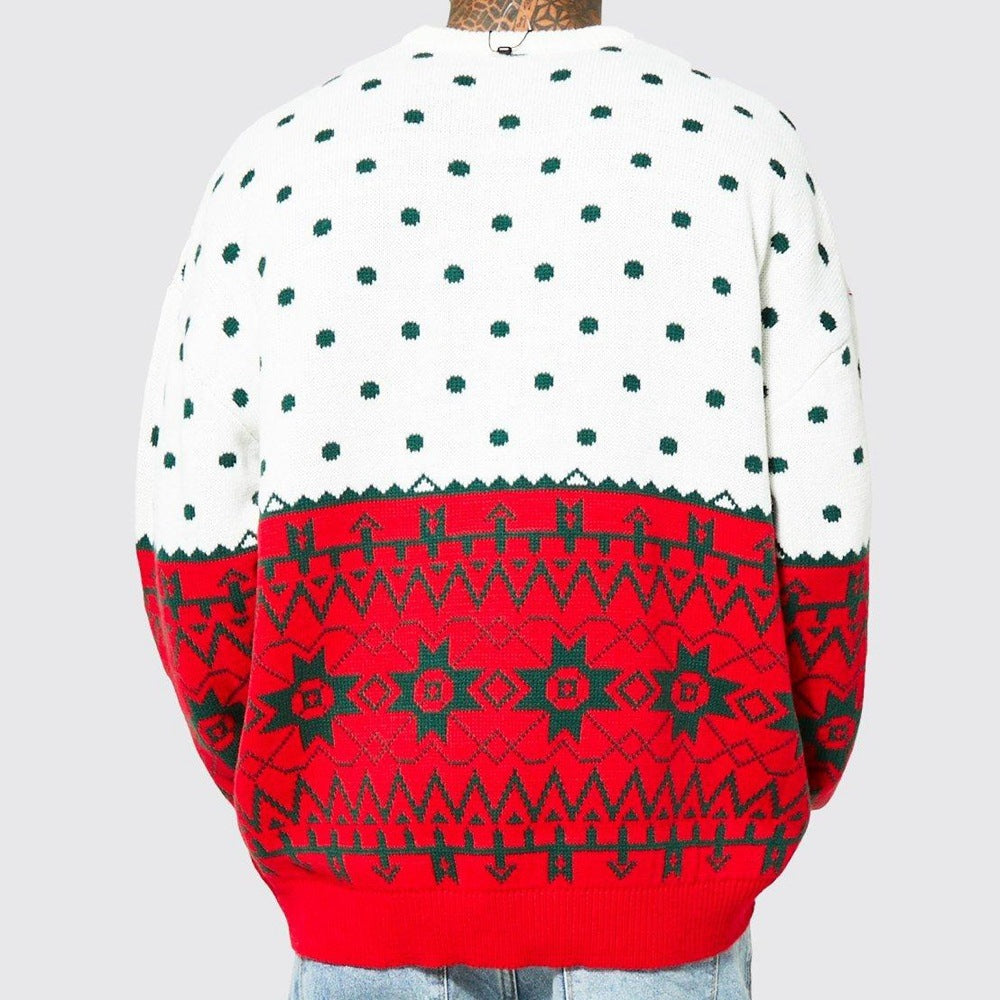 Posh Men's Knitted Loose Merry Christmas Sweater