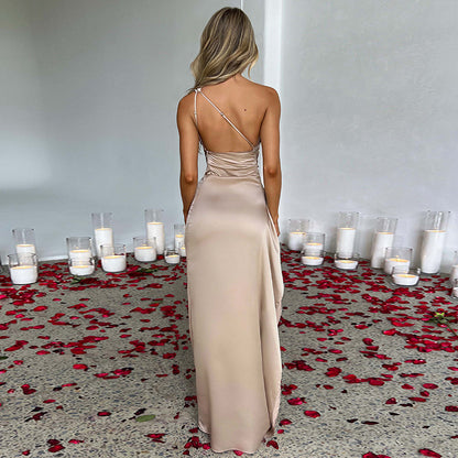 Sexy One-Shoulder Elegant Slit Dress